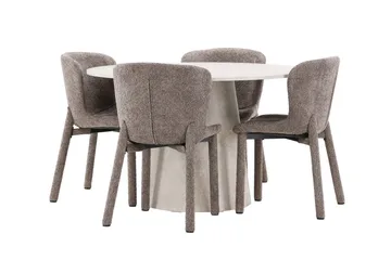 Rund matgrupp Venture Home Brun Beige 4st - Møbler - Borde - Spisebordssæt