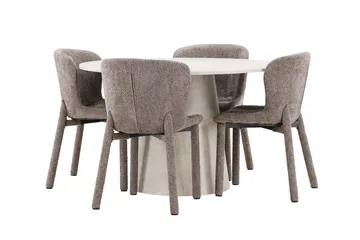 Rund matgrupp Venture Home Brun Beige 4st - Møbler - Borde - Spisebordssæt