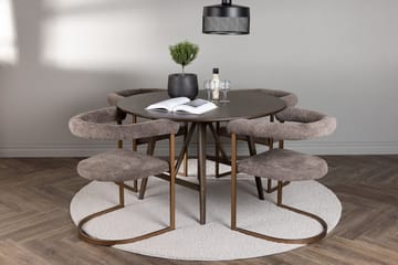 Rund matgrupp Venture Home Brun Mörkbrun 4st - Mørkebrun - Møbler - Borde - Spisebordssæt