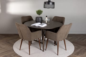 Rund matgrupp Venture Home Brun Mörkbrun 4st - Mørkebrun - Møbler - Borde - Spisebordssæt
