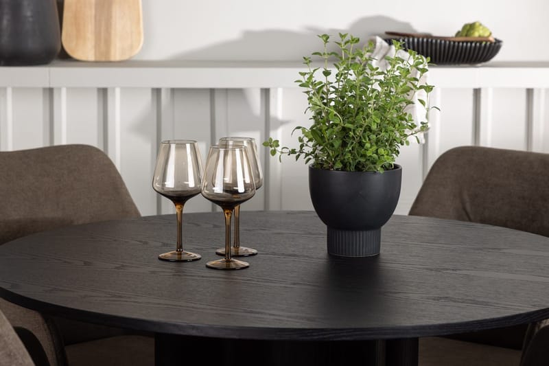 Rund matgrupp Venture Home Brun Svart 4st - Møbler - Borde - Spisebordssæt