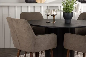 Rund matgrupp Venture Home Brun Svart 4st - Møbler - Borde - Spisebordssæt