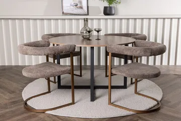 Rund matgrupp Venture Home Brun Valnöt 4st - Møbler - Borde - Spisebordssæt