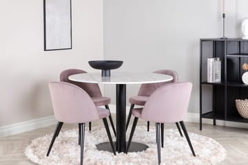 Rund matgrupp Venture Home Gammelrosa Vit 4st - Møbler - Borde - Spisebordssæt