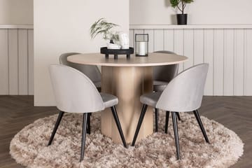 Rund matgrupp Venture Home Grå Ljust trä 4st - Møbler - Borde - Spisebordssæt