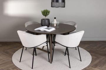 Rund matgrupp Venture Home Grå Mörkbrun 4st - Møbler - Borde - Spisebordssæt