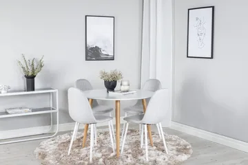 Rund matgrupp Venture Home Grå Natur 4st - Møbler - Borde - Spisebordssæt