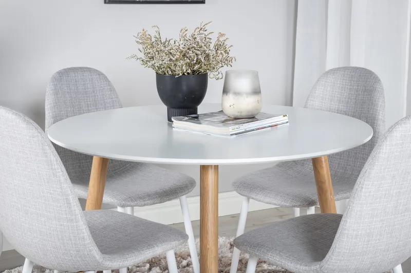 Rund matgrupp Venture Home Grå Natur 4st - Møbler - Borde - Spisebordssæt