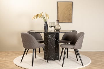 Rund matgrupp Venture Home Grå Svart 4st - Møbler - Borde - Spisebordssæt