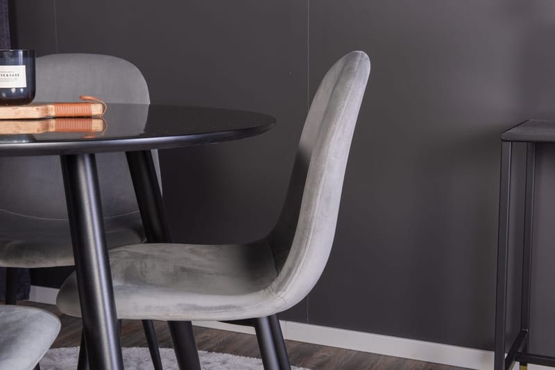 Rund matgrupp Venture Home Grå Svart 4st - Møbler - Borde - Spisebordssæt