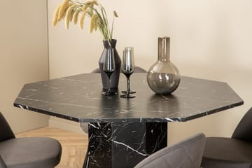 Rund matgrupp Venture Home Grå Svart 4st - Møbler - Borde - Spisebordssæt