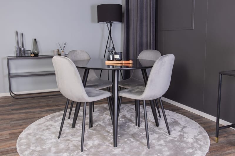 Rund matgrupp Venture Home Grå Svart 4st