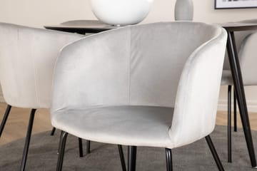 Rund matgrupp Venture Home Grå Svart 4st - Møbler - Borde - Spisebordssæt