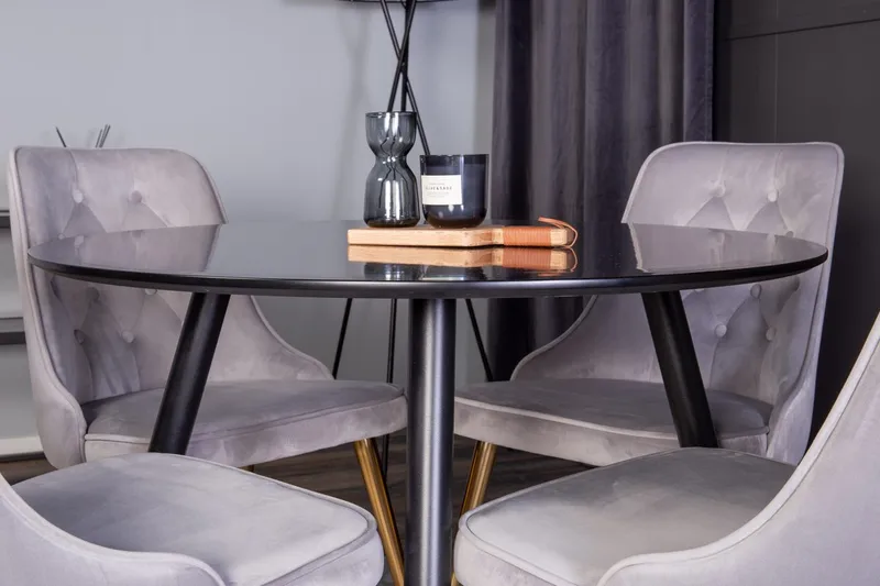 Rund matgrupp Venture Home Grå Svart 4st