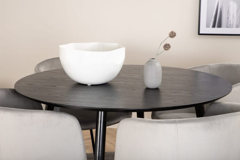 Rund matgrupp Venture Home Grå Svart 4st - Møbler - Borde - Spisebordssæt