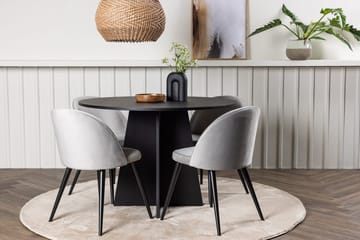 Rund matgrupp Venture Home Grå Svart 4st - Møbler - Borde - Spisebordssæt