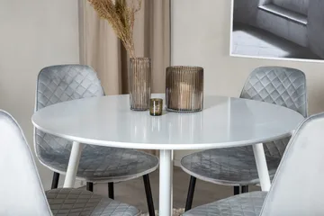 Rund matgrupp Venture Home Grå Vit 4st - Møbler - Borde - Spisebordssæt