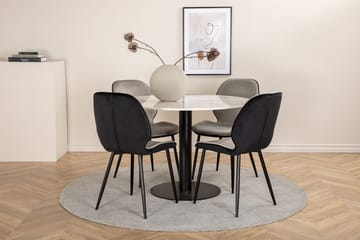 Rund matgrupp Venture Home Grå Vit 4st - Møbler - Borde - Spisebordssæt