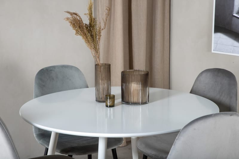 Rund matgrupp Venture Home Grå Vit 4st - Møbler - Borde - Spisebordssæt