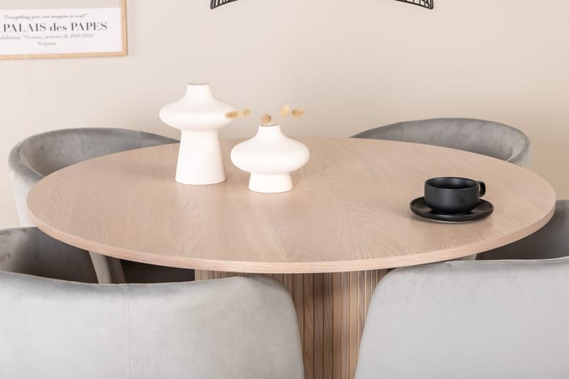 Rund matgrupp Venture Home Grå Vitlaserat 4st - Møbler - Borde - Spisebordssæt