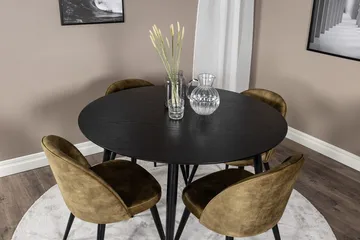 Rund matgrupp Venture Home Grön Svart 4st - Møbler - Borde - Spisebordssæt