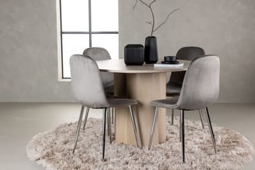 Rund matgrupp Venture Home Ljusgrå Ljust trä 4st - Møbler - Borde - Spisebordssæt