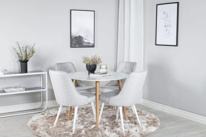 Rund matgrupp Venture Home Ljusgrå Natur 4st