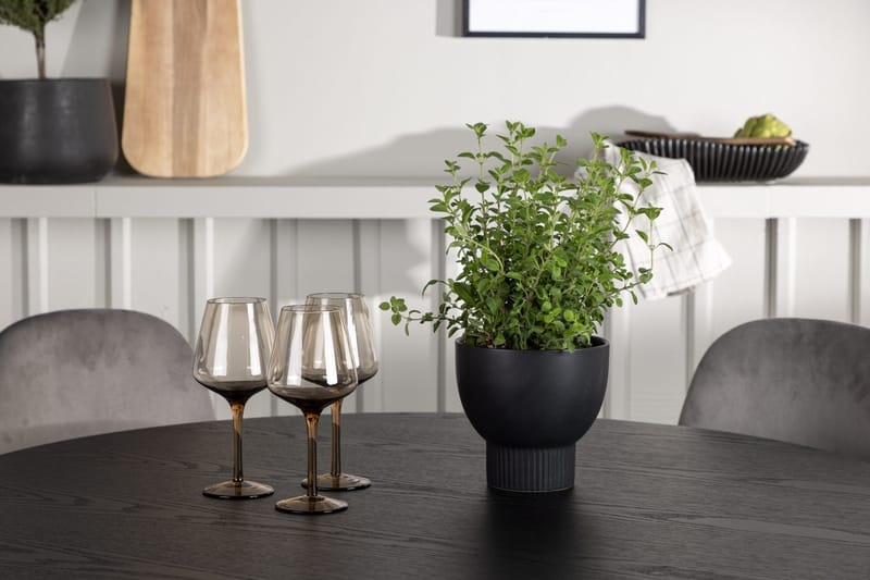 Rund matgrupp Venture Home Ljusgrå Svart 4st - Lysegrå og sort - Møbler - Borde - Spisebordssæt