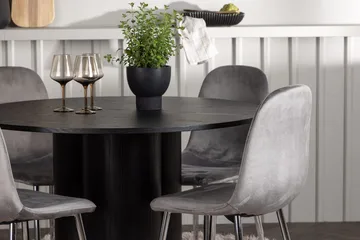 Rund matgrupp Venture Home Ljusgrå Svart 4st - Lysegrå og sort - Møbler - Borde - Spisebordssæt