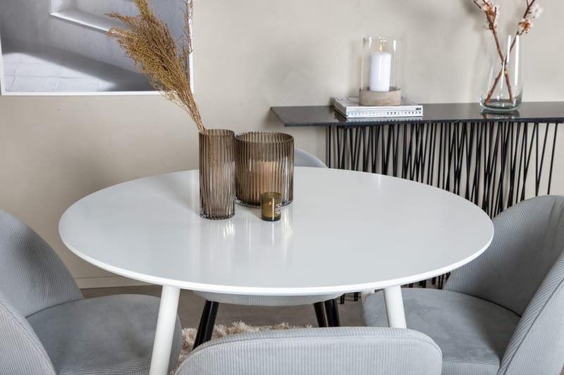Rund matgrupp Venture Home Ljusgrå Vit 4st - Møbler - Borde - Spisebordssæt