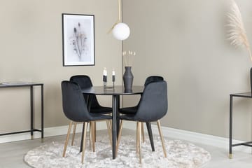Rund matgrupp Venture Home Mässing Svart 4st - Møbler - Borde - Spisebordssæt