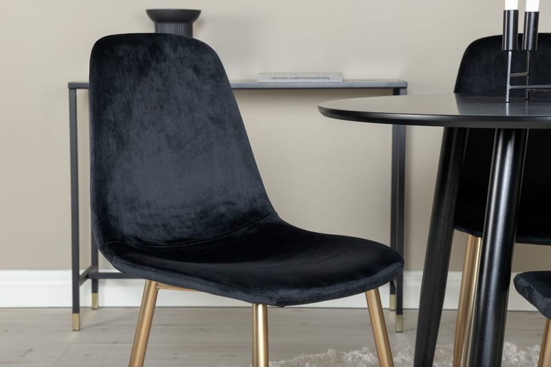 Rund matgrupp Venture Home Mässing Svart 4st - Møbler - Borde - Spisebordssæt