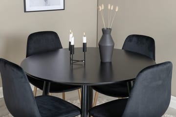 Rund matgrupp Venture Home Mässing Svart 4st - Møbler - Borde - Spisebordssæt