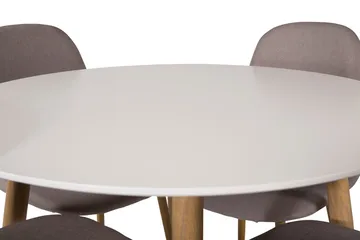 Rund matgrupp Venture Home Mörkbeige Vit Natur - Møbler - Borde - Spisebordssæt