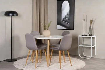 Rund matgrupp Venture Home Mörkbeige Vit Natur - Møbler - Borde - Spisebordssæt
