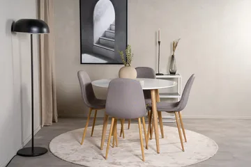 Rund matgrupp Venture Home Mörkbeige Vit Natur - Møbler - Borde - Spisebordssæt