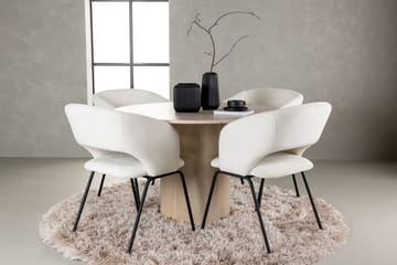Rund matgrupp Venture Home Offwhite Ljust trä 4st - Møbler - Borde - Spisebordssæt
