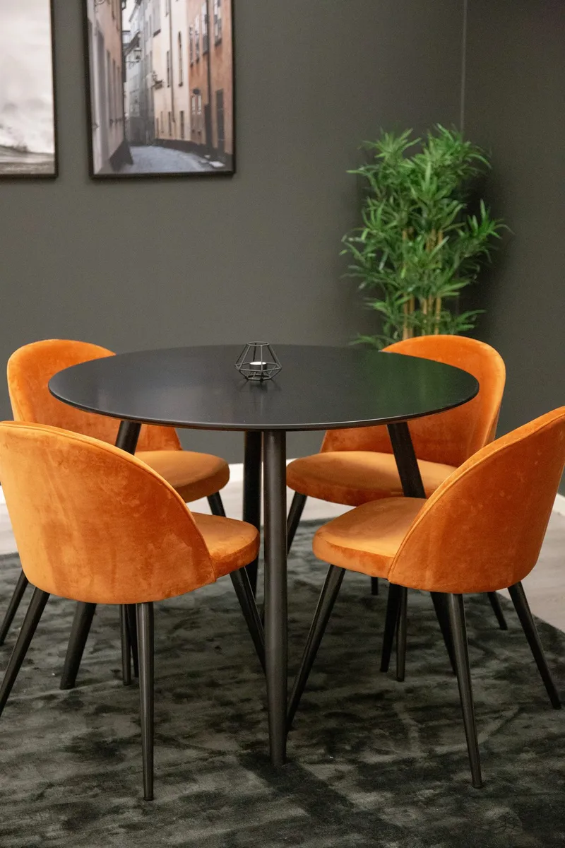 Rund matgrupp Venture Home Rostig Orange Svart 4st