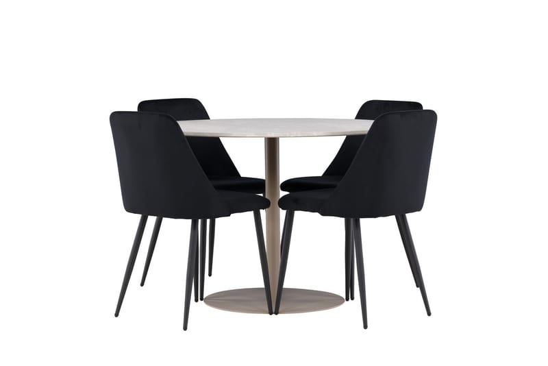 Rund matgrupp Venture Home Svart Beige 4st - Møbler - Borde - Spisebordssæt