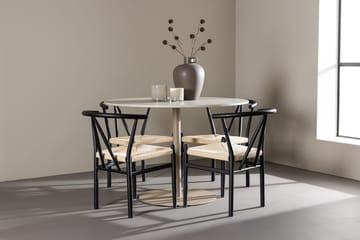 Rund matgrupp Venture Home Svart Beige 4st - Møbler - Borde - Spisebordssæt