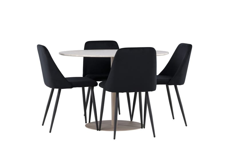 Rund matgrupp Venture Home Svart Beige 4st - Møbler - Borde - Spisebordssæt