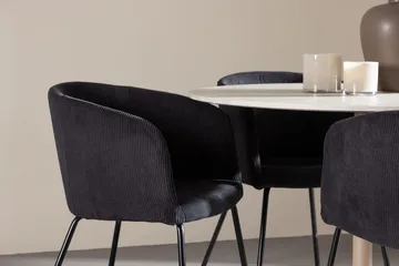 Rund matgrupp Venture Home Svart Beige 4st - Møbler - Borde - Spisebordssæt