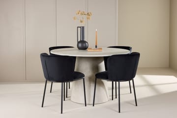 Rund matgrupp Venture Home Svart Beige 4st - Møbler - Borde - Spisebordssæt