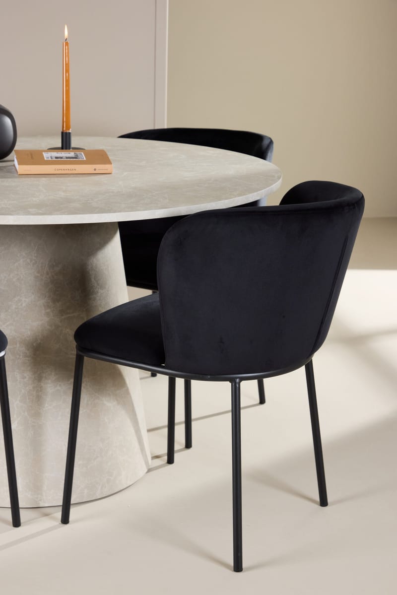 Rund matgrupp Venture Home Svart Beige 4st - Møbler - Borde - Spisebordssæt