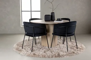 Rund matgrupp Venture Home Svart Ljust trä 4st - Møbler - Borde - Spisebordssæt