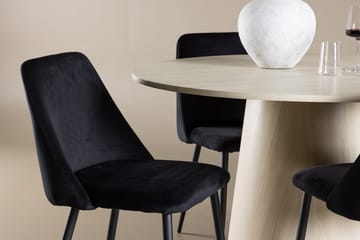 Rund matgrupp Venture Home Svart Ljust trä 4st - Møbler - Borde - Spisebordssæt