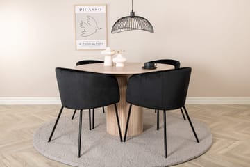 Rund matgrupp Venture Home Svart Ljust trä 4st - Møbler - Borde - Spisebordssæt