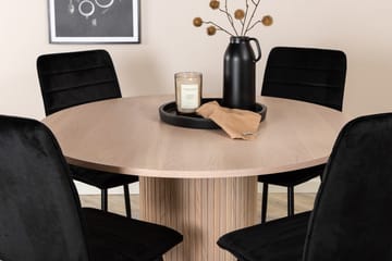 Rund matgrupp Venture Home Svart Ljust trä 4st - Møbler - Borde - Spisebordssæt