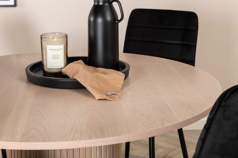 Rund matgrupp Venture Home Svart Ljust trä 4st - Møbler - Borde - Spisebordssæt
