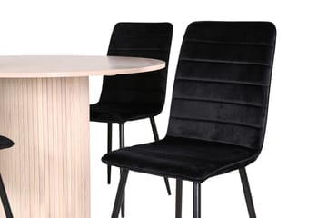 Rund matgrupp Venture Home Svart Ljust trä 4st - Møbler - Borde - Spisebordssæt